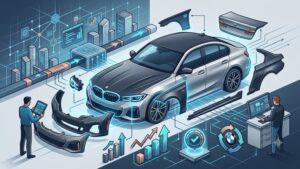 Современная иллюстрация рынка б/у кузовных деталей BMW с акцентом на тренды 2026 года